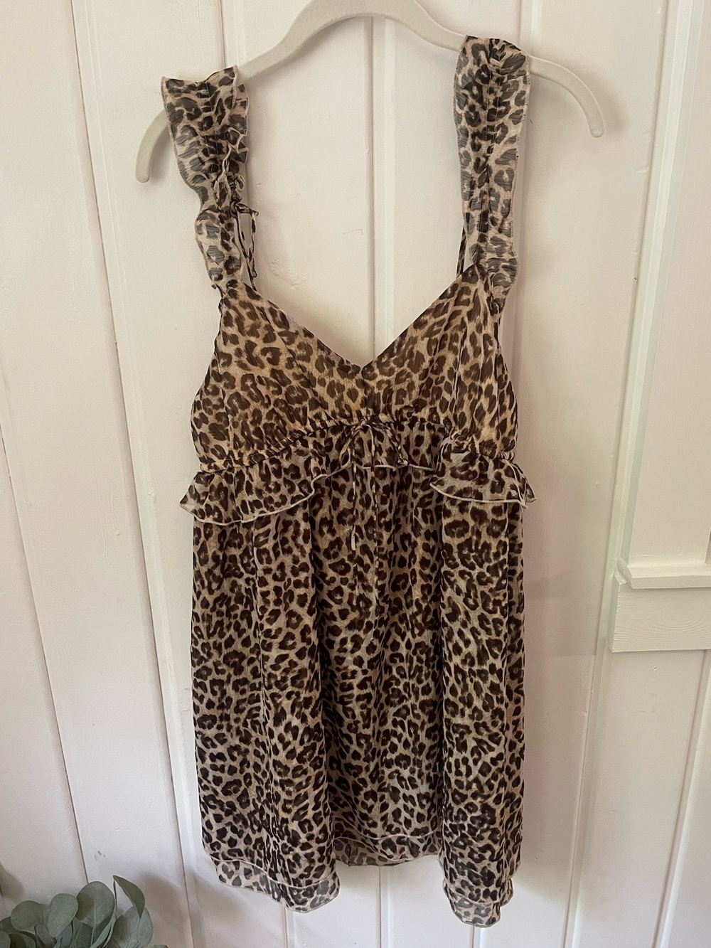American Eagle Leopard Print Babydoll Dress